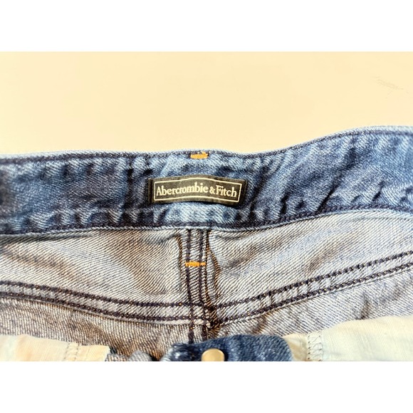 Abercrombie & Fitch Womens High Rise Distressed Denim Shorts Blue Size 27/4 - Picture 2 of 7